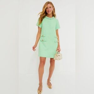 NWT- Tuckernuck Tweed Jackie Dress in Palm Beach/Summer Green, Size Large.